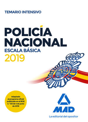 POLICÍA NACIONAL ESCALA BÁSICA. TEMARIO INTENSIVO