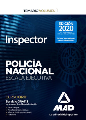 INSPECTOR DE POLICÍA NACIONAL ESCALA EJECUTIVA TEMARIO VOLUMEN 1