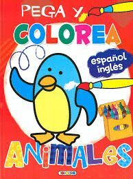 PEGA Y COLOREA ANIMALES ESPAÑOL - INGLES