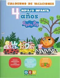 CUADERNO VACACIONES PEPPA PIG REPASO INFANTIL 4 AÑOS