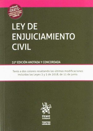 LEY DE ENJUICIAMIENTO CIVIL 32º EDICIÓN ANOTADA Y CONCORDADA