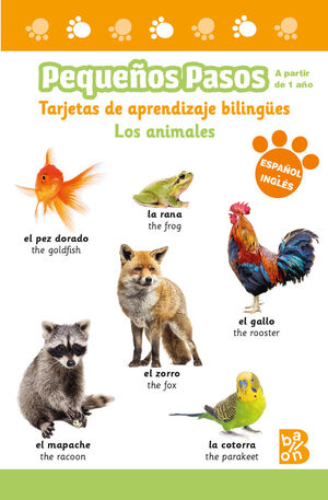 TARJETAS DE APRENDIZAJE BILINGÜES LOS ANIMALES A PARTIR DE UN AÑO