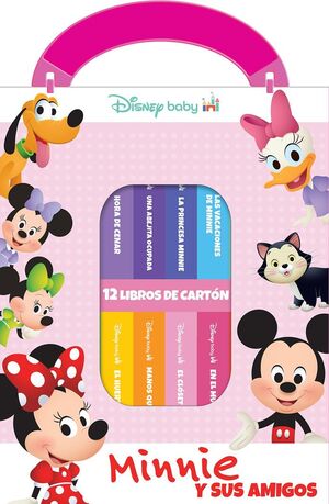 DISNEY BABY MINNIE Y SUS AMIGOS MI PRIMERA BIBLIOTECA 12 LIBROS DE CARTÓN